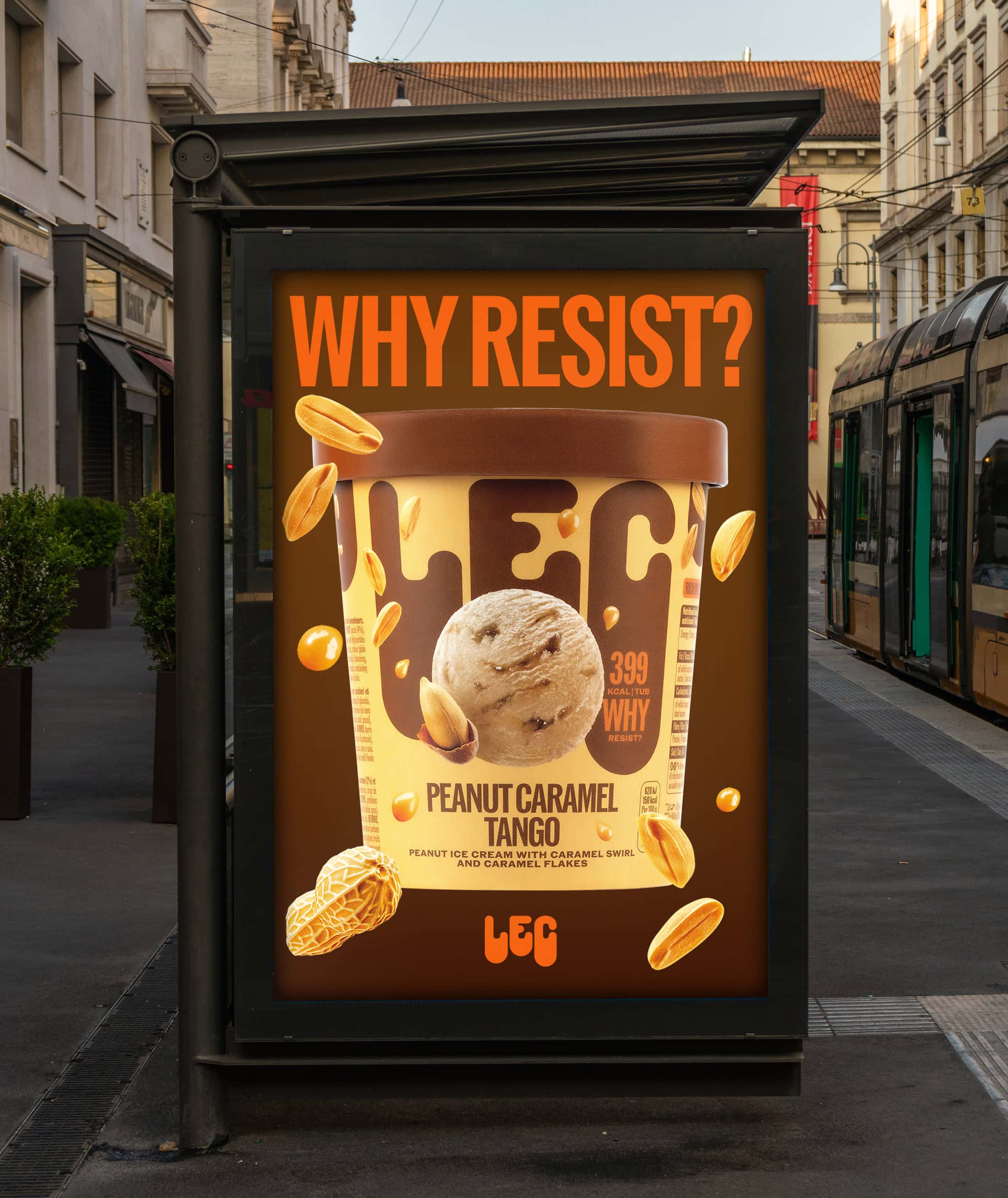 blank billboard mock up in milano city center tram station adver